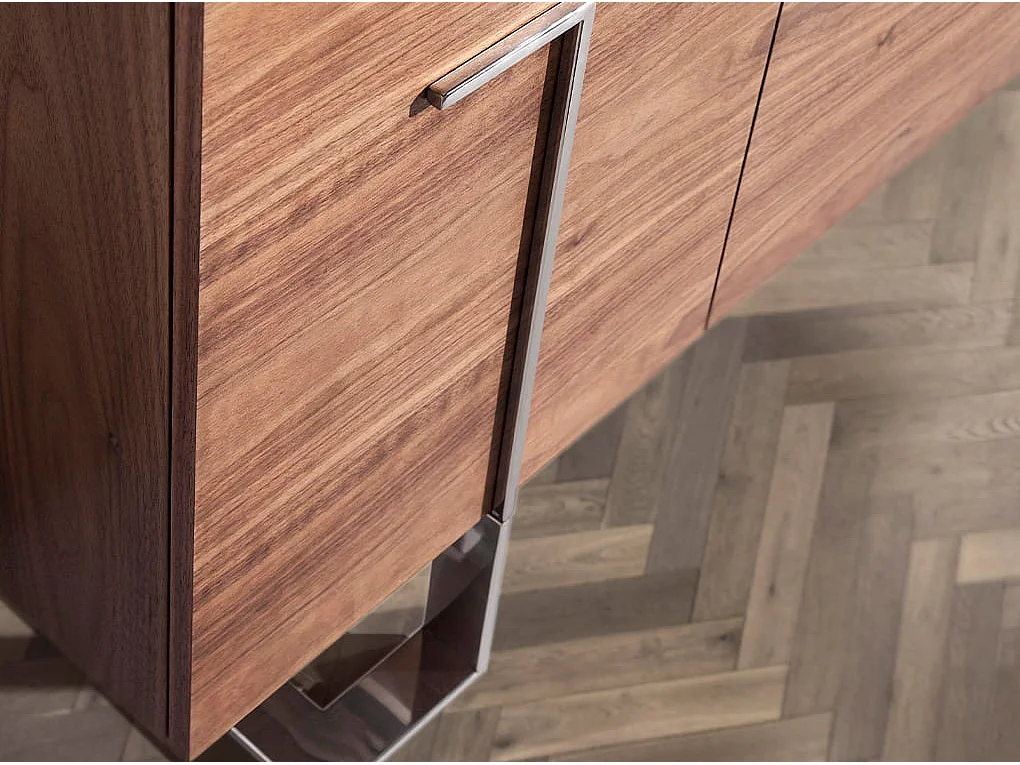 Dressoir walnoot en verchroomd staal 3221 ANGEL CERDA