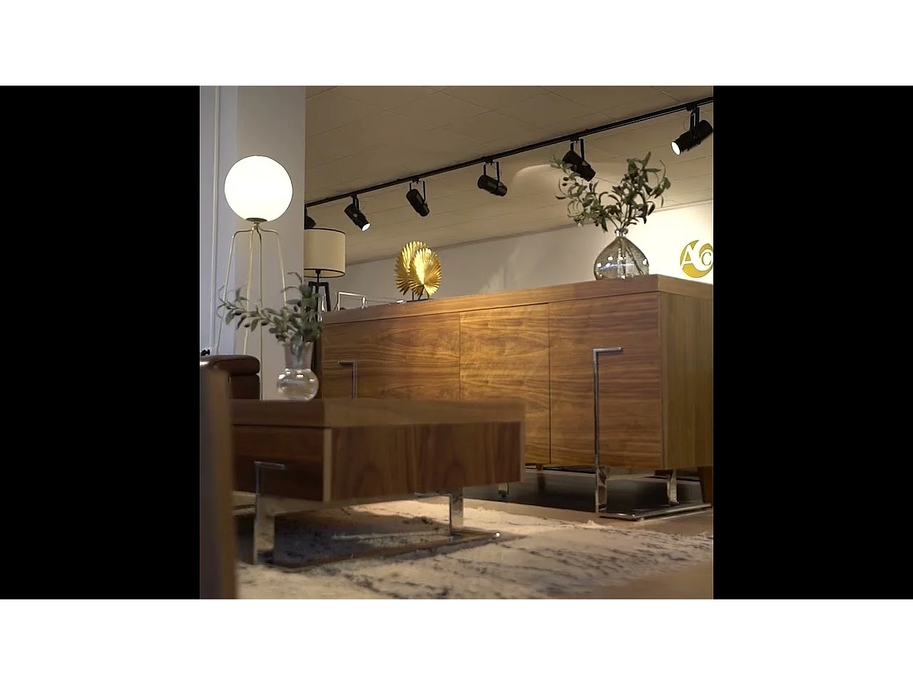Dressoir walnoot en verchroomd staal 3221 ANGEL CERDA