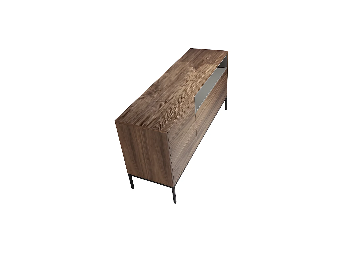 Dressoir walnoot en mat grijs. Zwarte stalen poten 3226 ANGEL CERDA