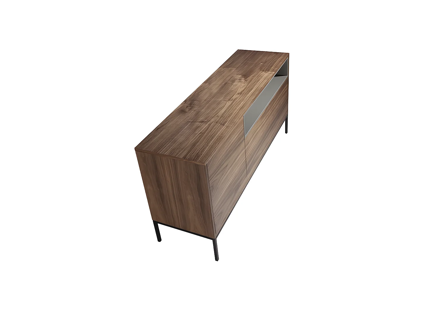 Dressoir walnoot en mat grijs. Zwarte stalen poten 3226 ANGEL CERDA