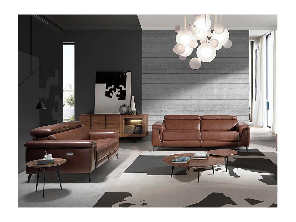 Dressoir walnoot en zwart staal 3218 ANGEL CERDA