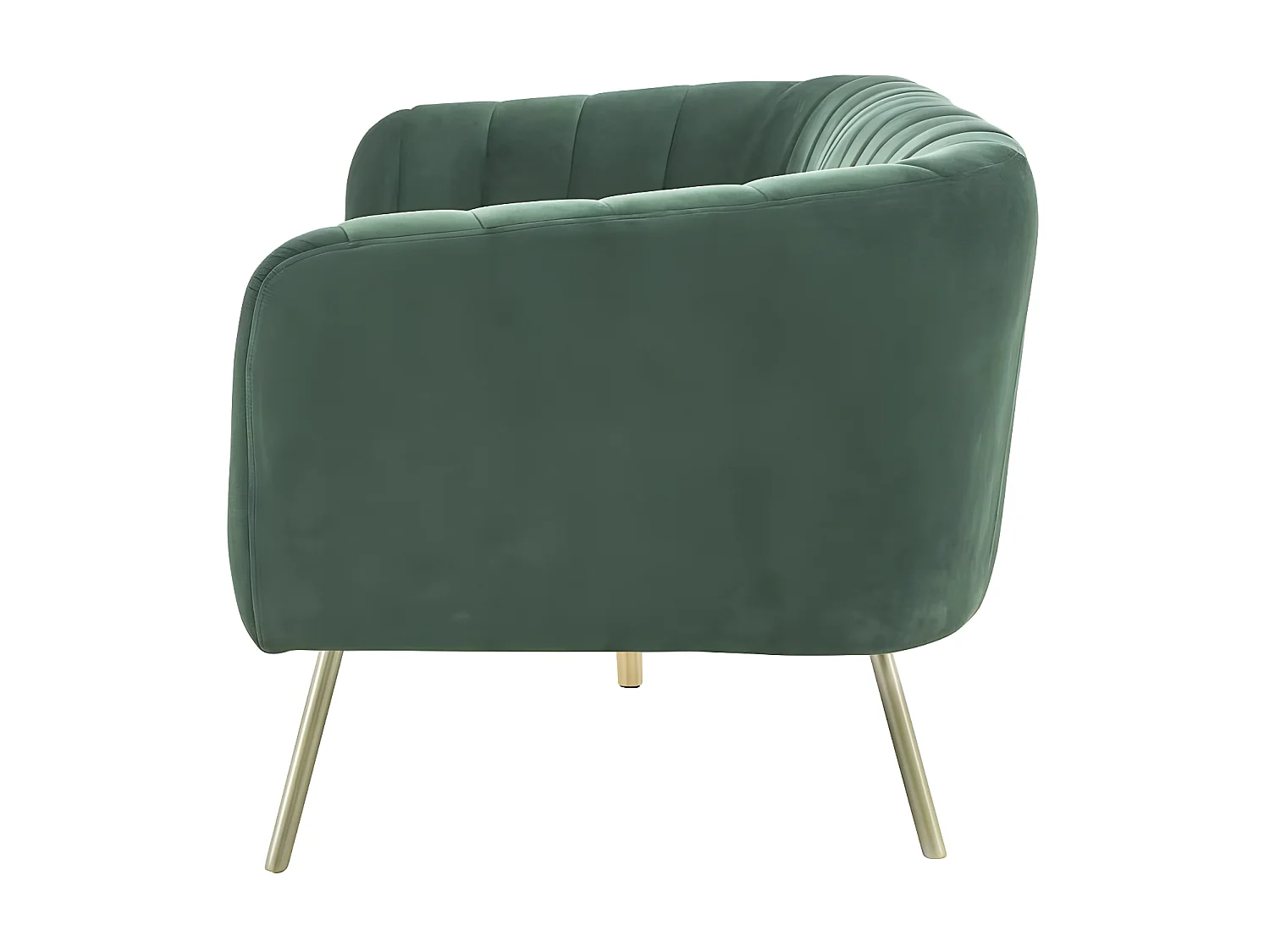 Canapé rétro - 3 places - Velours bleu vert - Style chic - L 207 x P 87 x H 77 cm - MATHIS - Structure bois massif