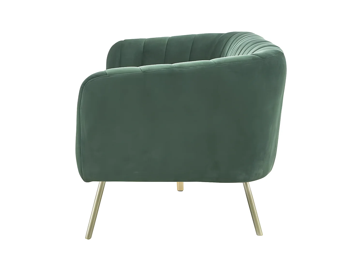 Canapé rétro - 3 places - Velours bleu vert - Style chic - L 207 x P 87 x H 77 cm - MATHIS - Structure bois massif