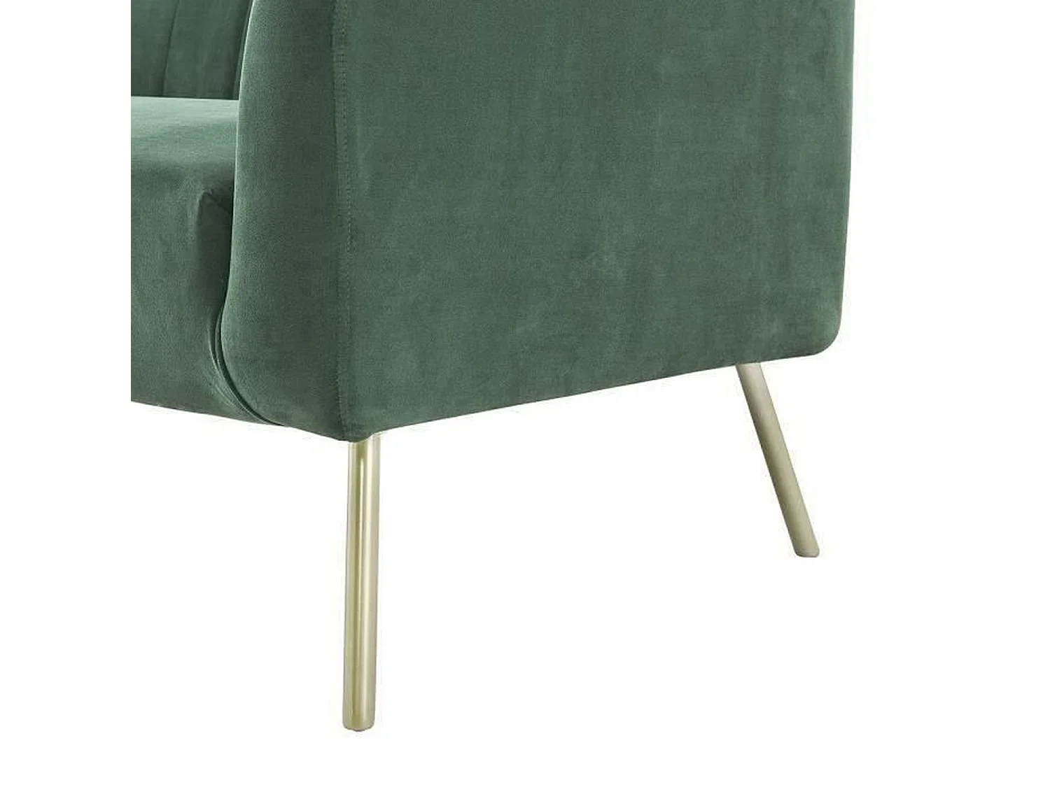 Canapé rétro - 3 places - Velours bleu vert - Style chic - L 207 x P 87 x H 77 cm - MATHIS - Structure bois massif
