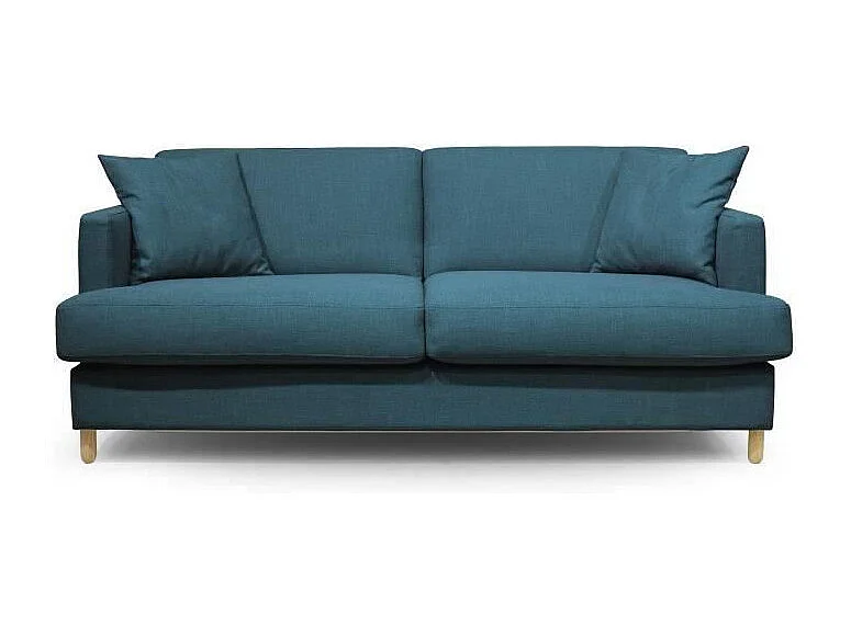 Canapé Convertible 3 Places - Tissu Bleu Pétrole - HEXAGONE