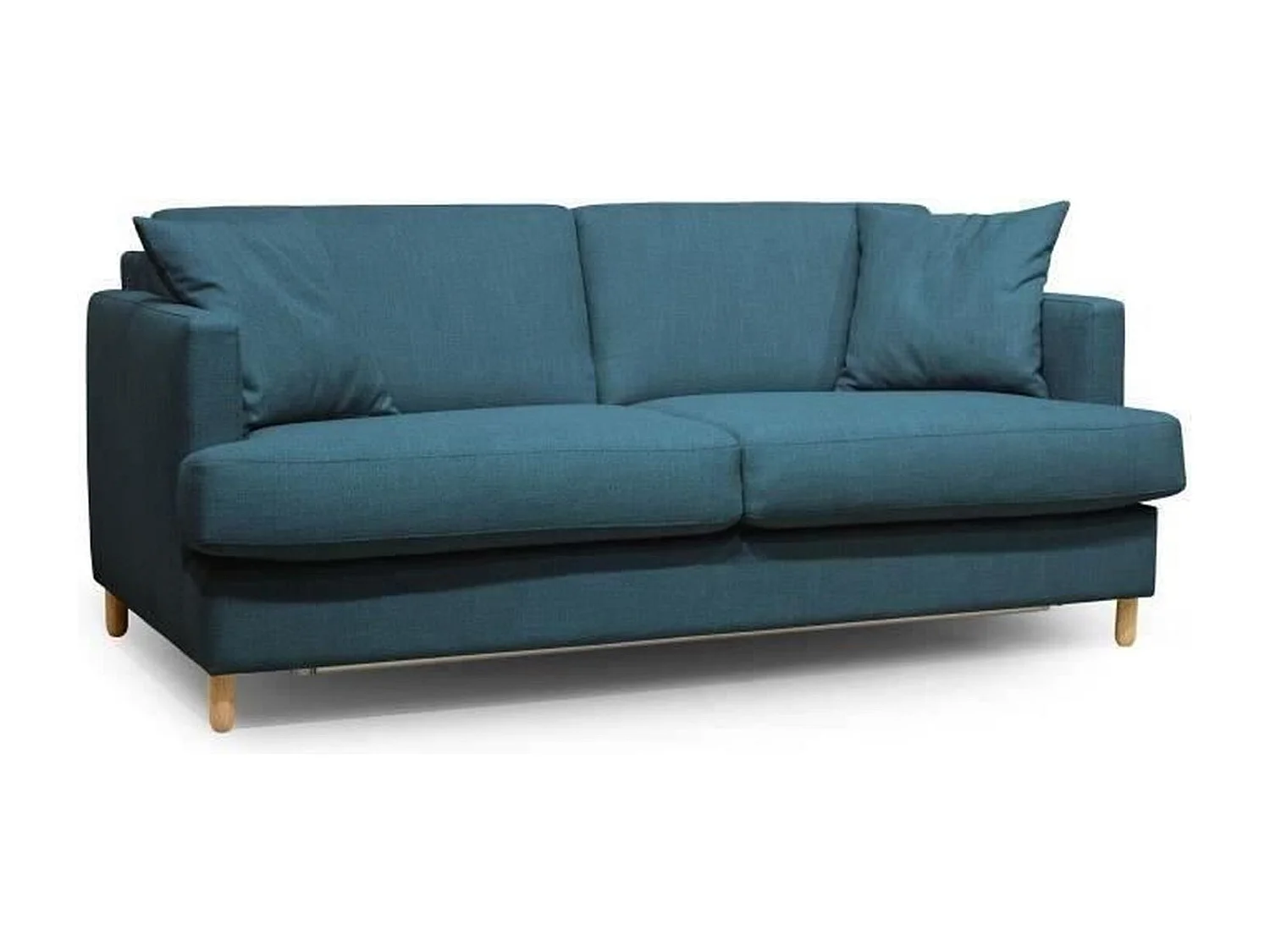 Canapé Convertible 3 Places - Tissu Bleu Pétrole - HEXAGONE