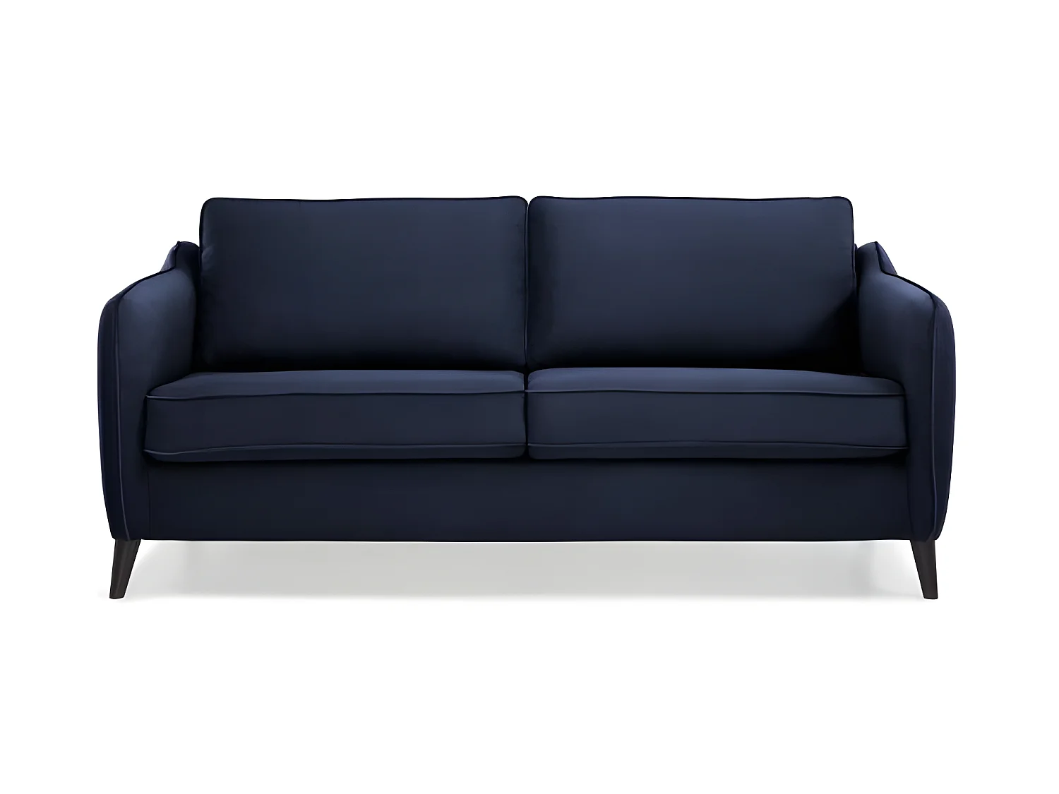 HEXAGONE Canape convertible couchage express - 3 places - Velours bleu nuit - L 182 x P 85 x H 97 cm - CLYDE