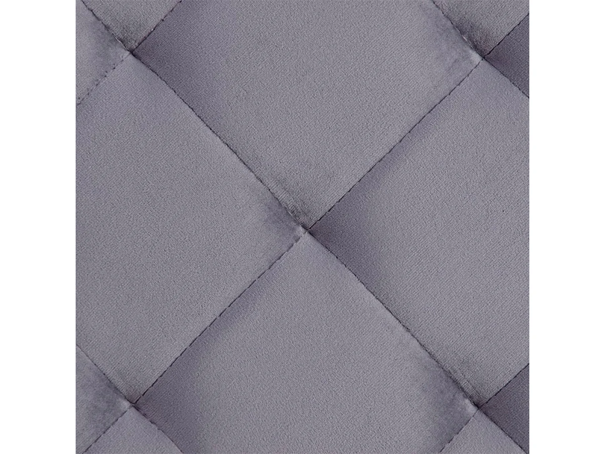 LOFNA - Table Basse Plateau Capitonné Gris et Piétement Doré