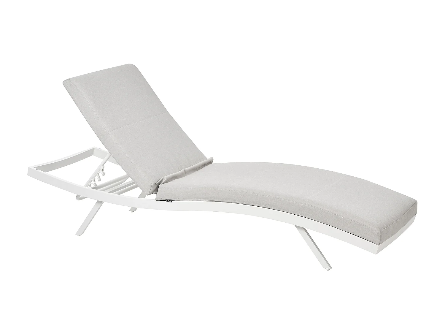 Gartenliege Aluminium weiß Bespannung grau verstellbares Kopfteil modern Amelia