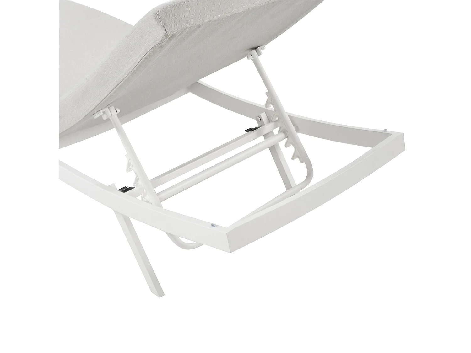 Gartenliege Aluminium weiß Bespannung grau verstellbares Kopfteil modern Amelia