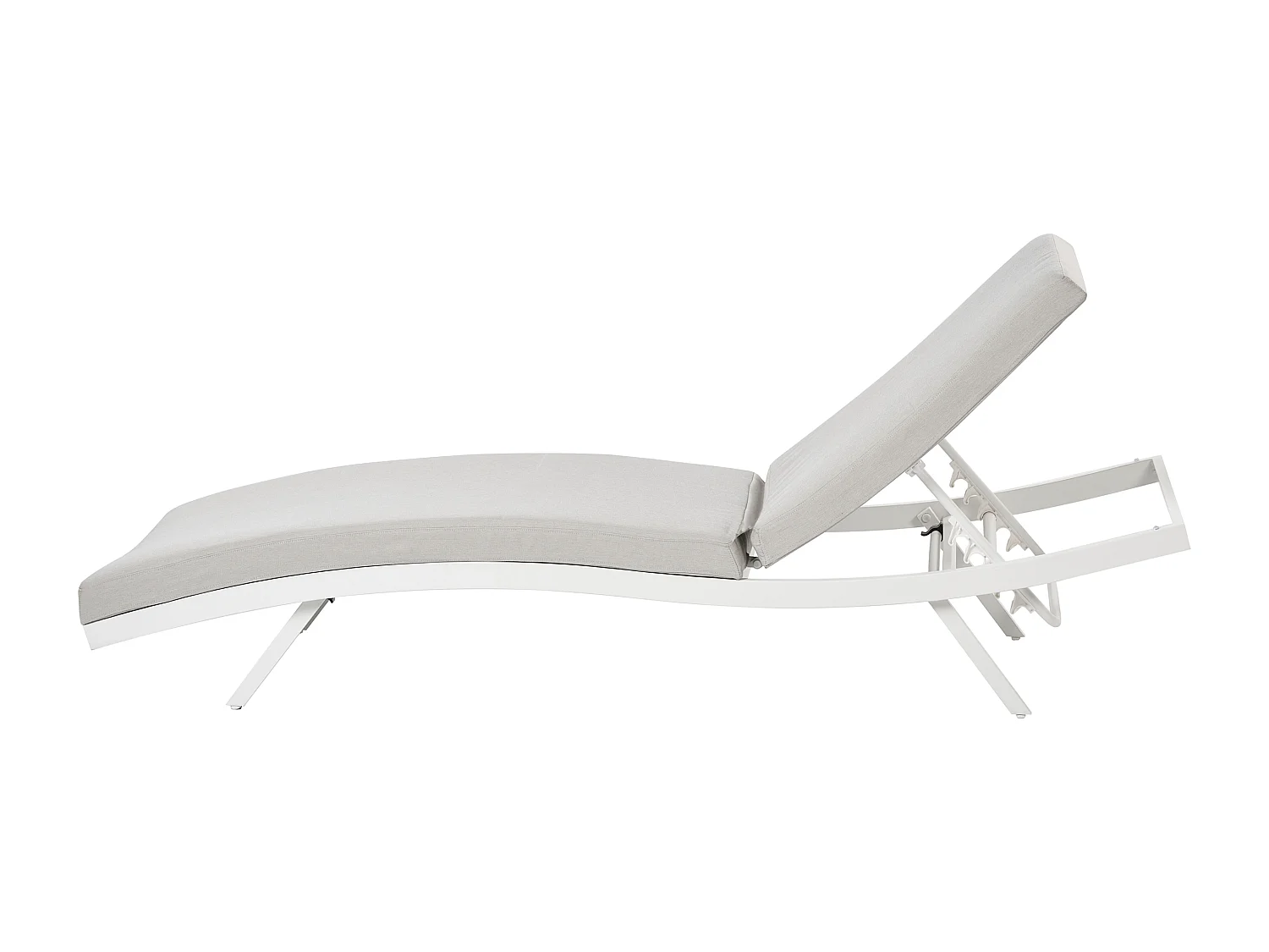 Gartenliege Aluminium weiß Bespannung grau verstellbares Kopfteil modern Amelia