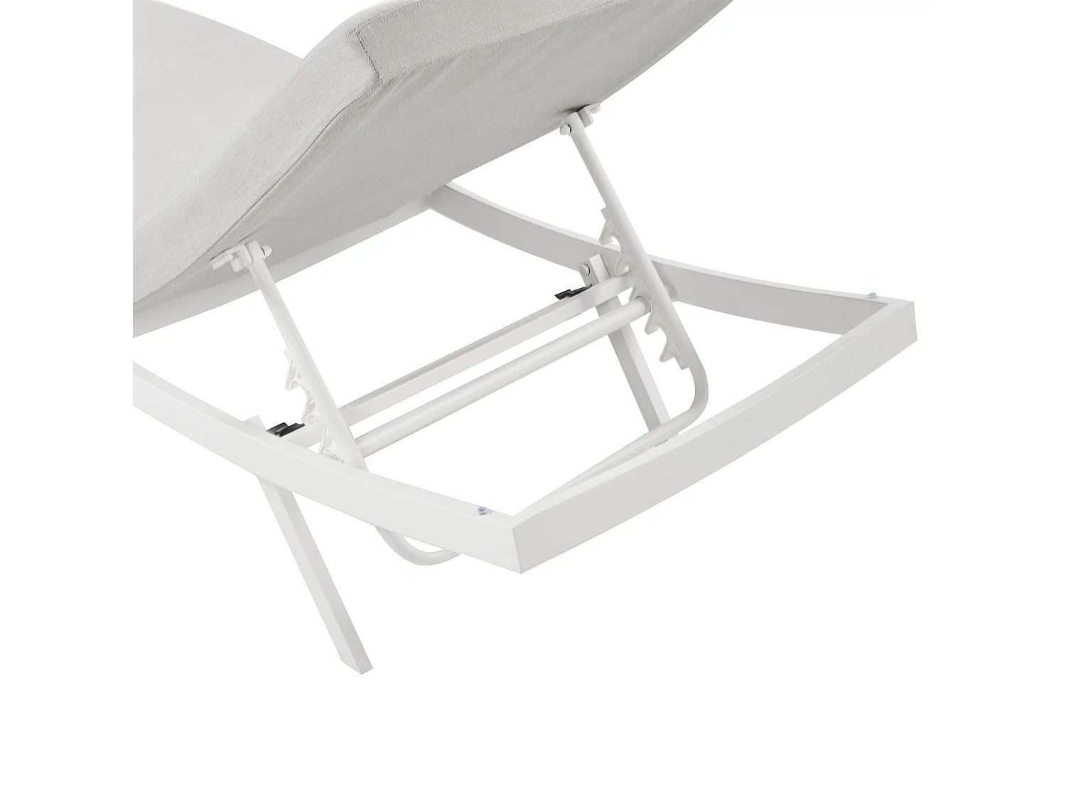 Gartenliege Aluminium weiß Bespannung grau verstellbares Kopfteil modern Amelia