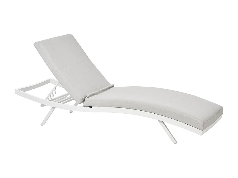 Leżak ogrodowy z poduszką AMELIA Rozkładany Metal Jasnoszary