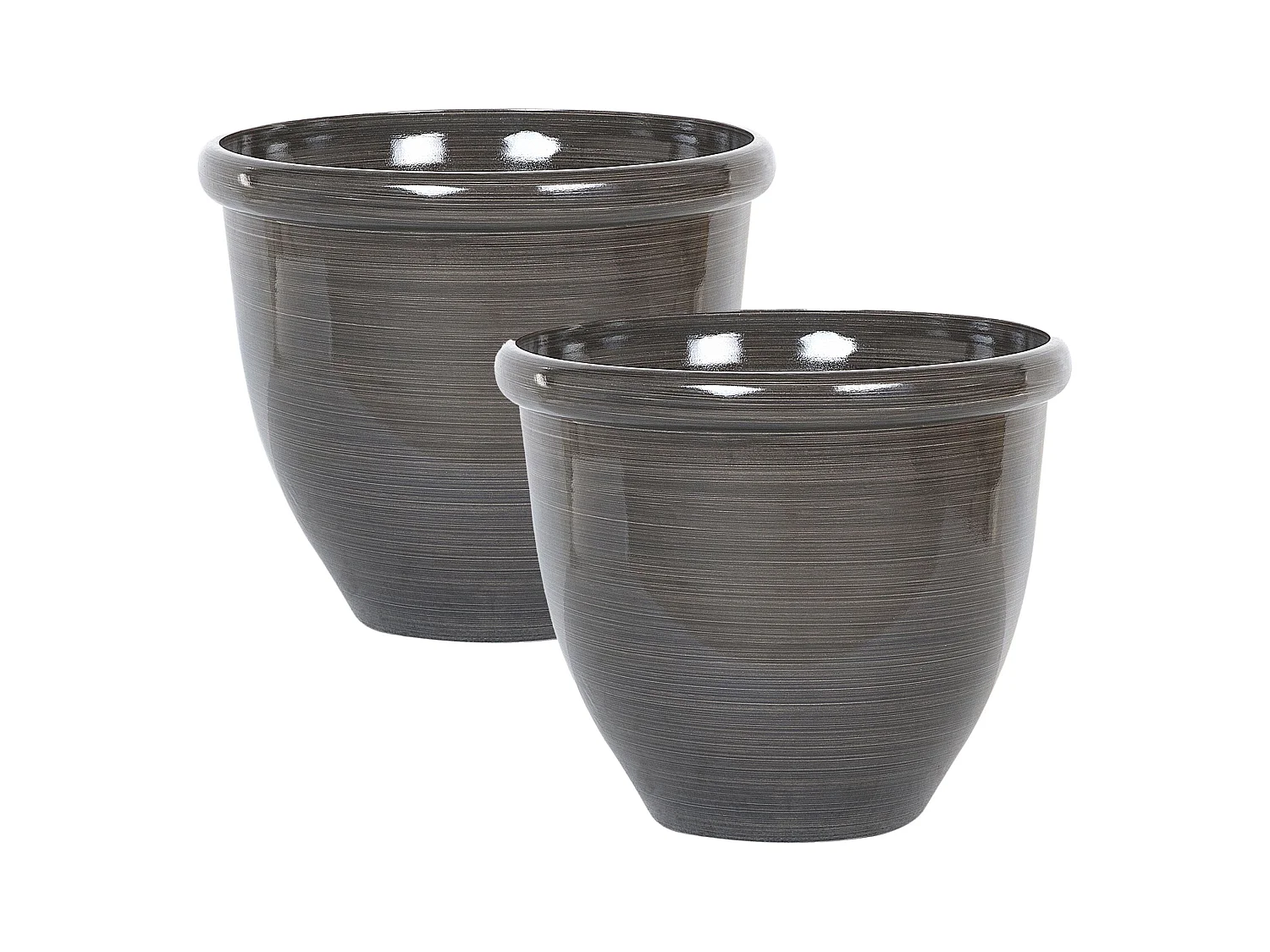 Lot de 2 pots de fleurs TESALIA 40 cm Marron