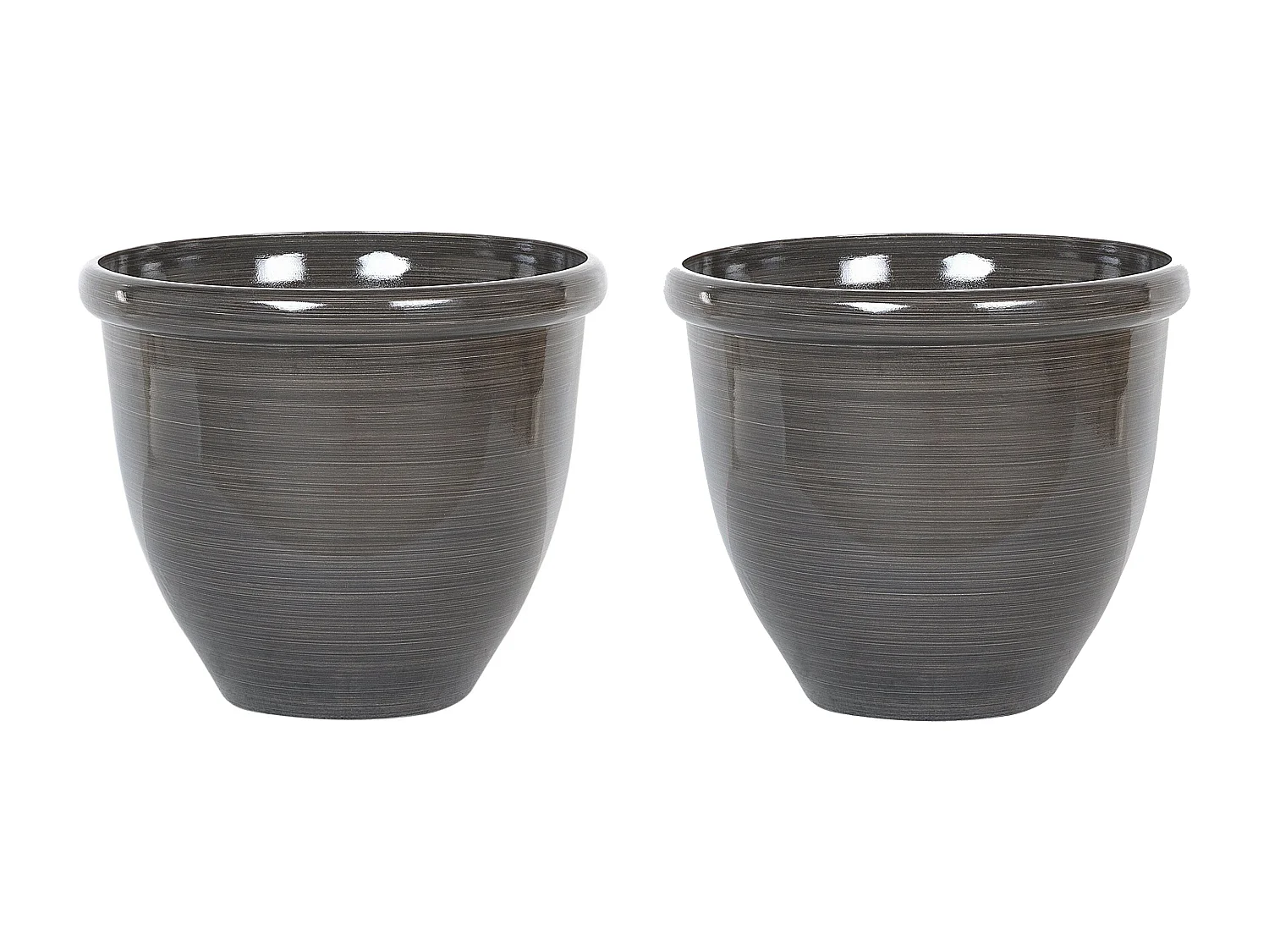 Set van 2 bloempotten TESALIA Steen 40 cm Bruin