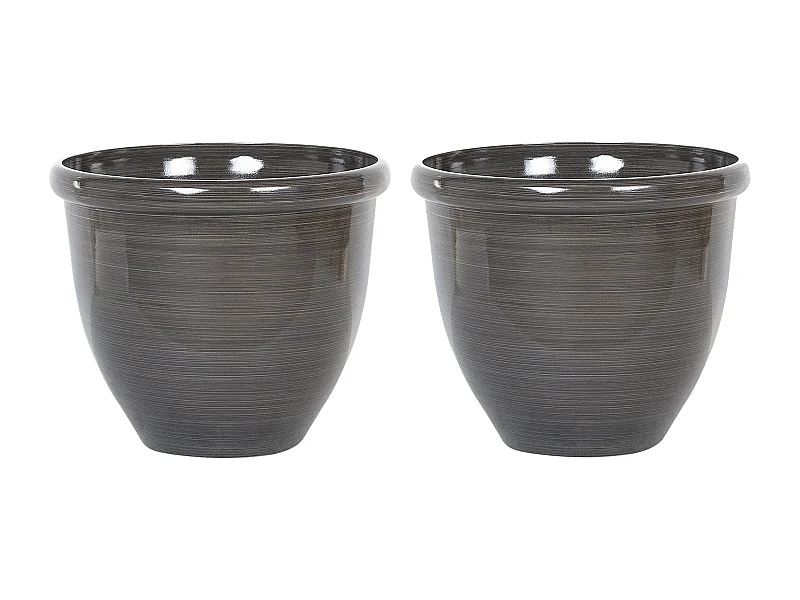Set van 2 bloempotten TESALIA Steen 44 cm Bruin