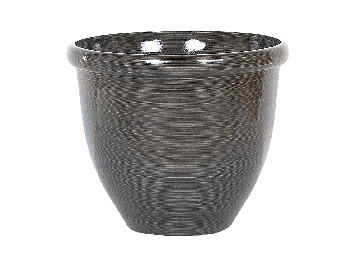 Blumentopf 2er Set Steingemisch braun rund 44 cm Outdoor & Indoor Modern Tesalia