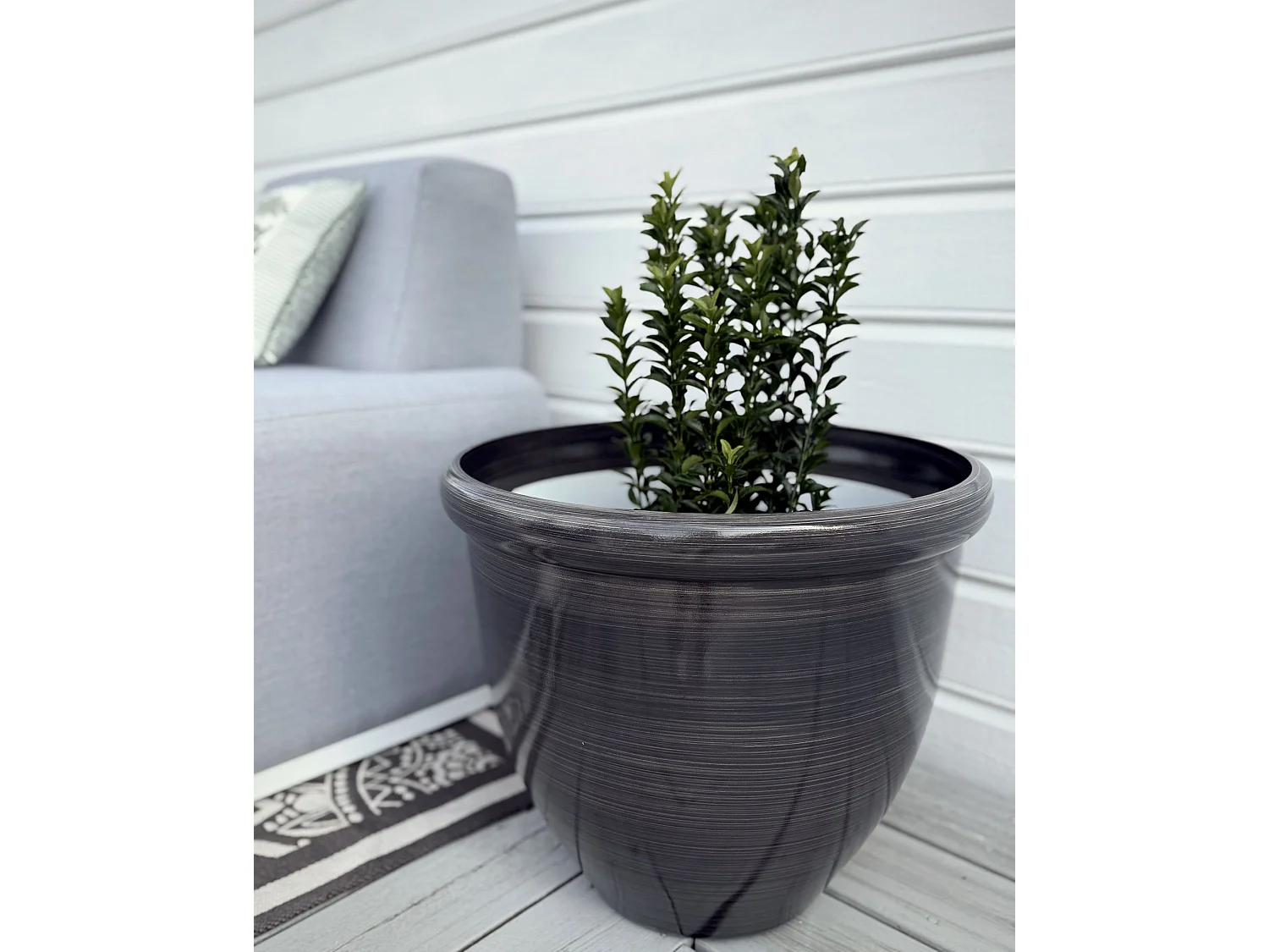 Set van 2 bloempotten TESALIA Steen 44 cm Bruin