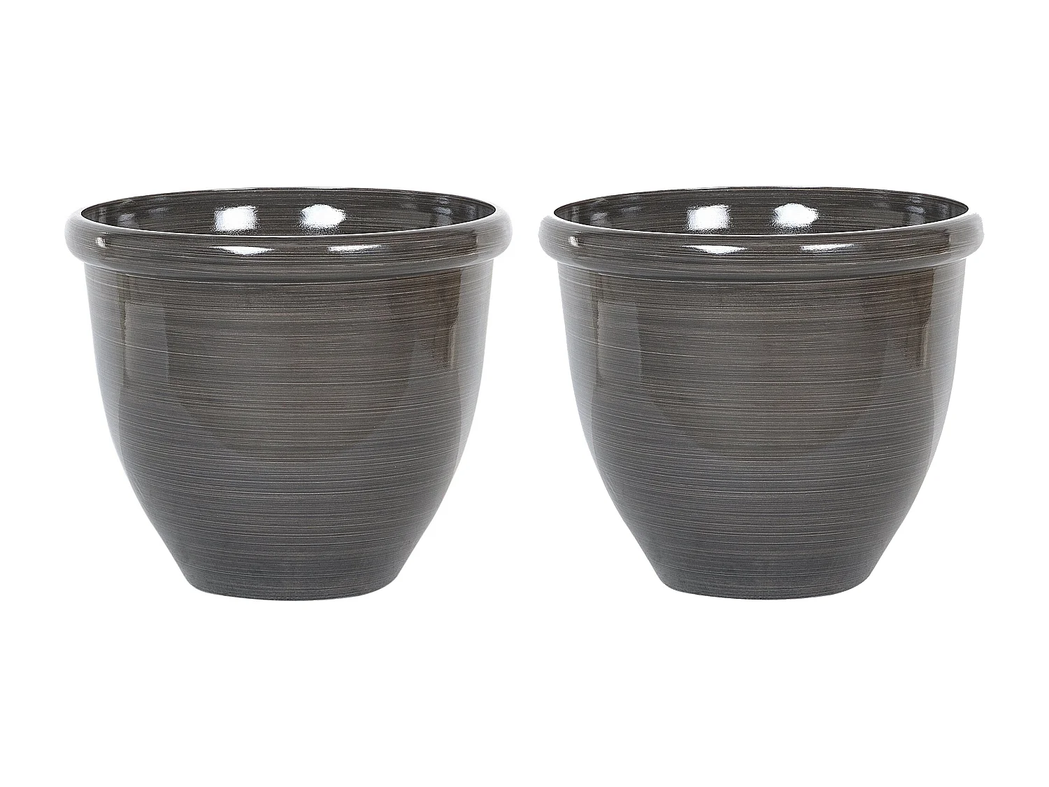 Conjunto de 2 vasos para plantas TESALIA Pedra 44 cm Castanho