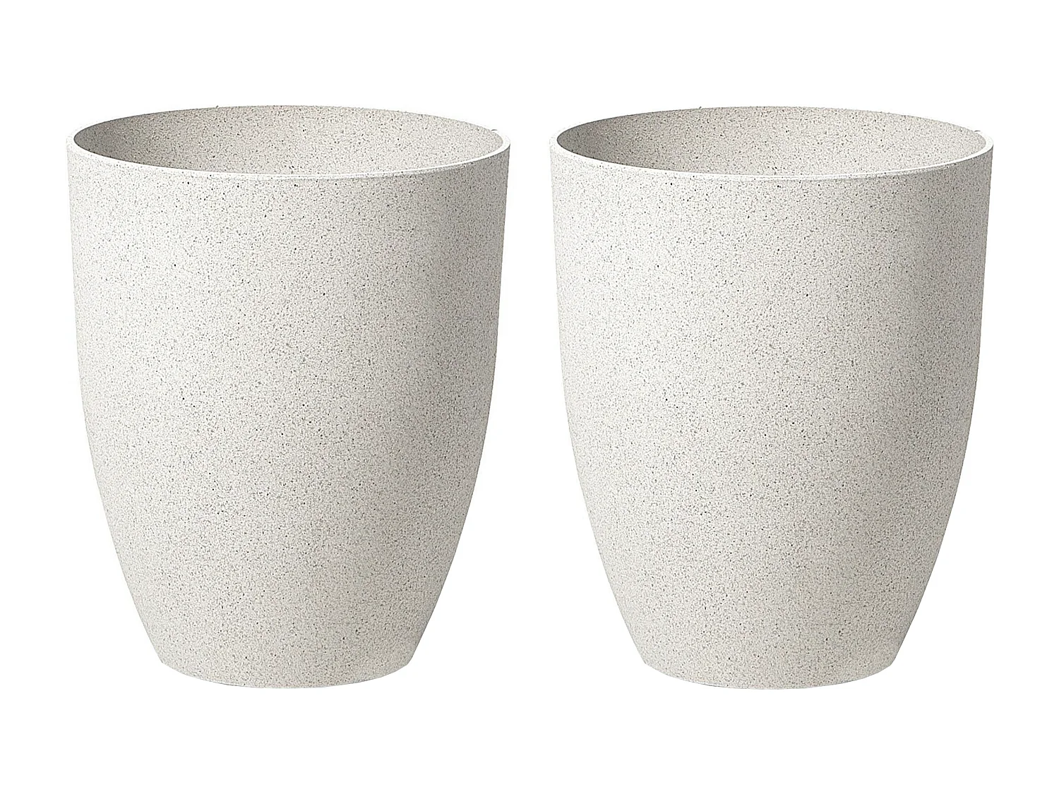 Set mit 2 Blumentöpfen CROTON Stein 35 cm Cremeweiss