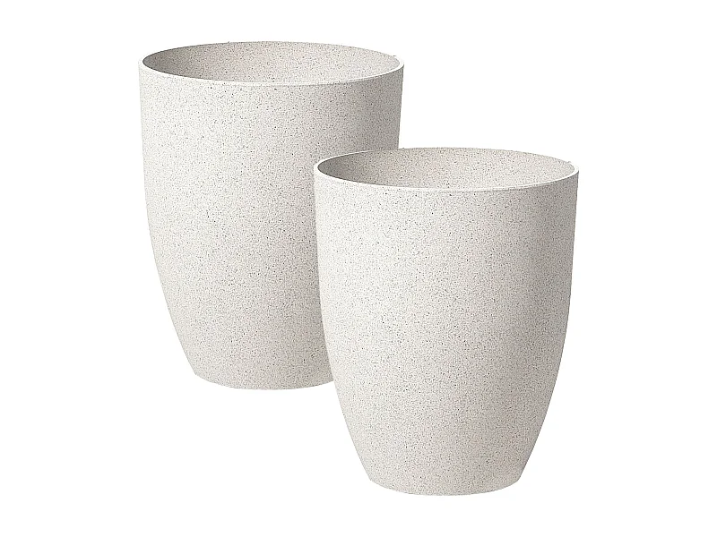Lot de 2 pots de fleurs CROTON 35 cm Blanc cassé