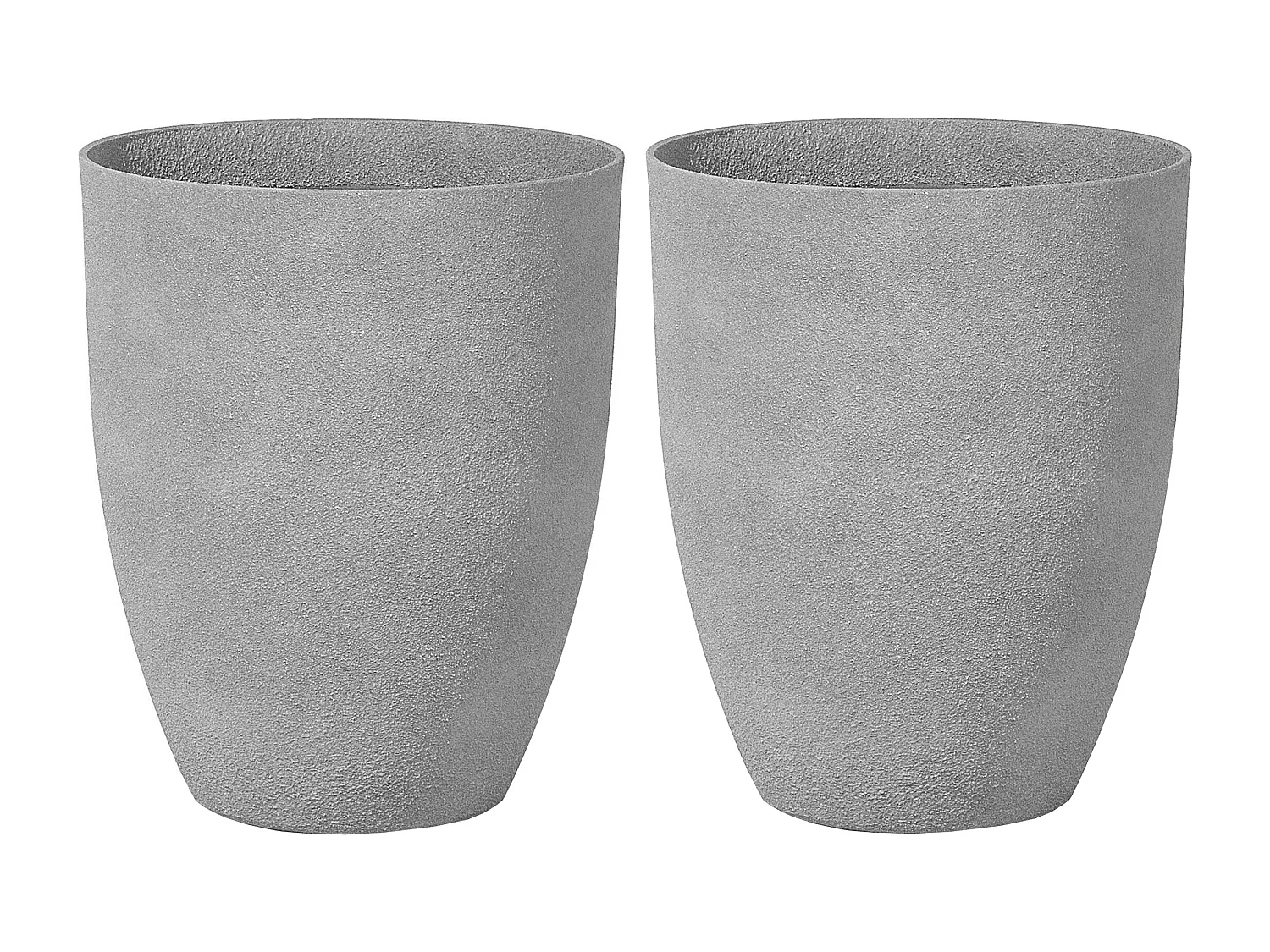Lot de 2 pots de fleurs CROTON Pierre 43 cm Gris