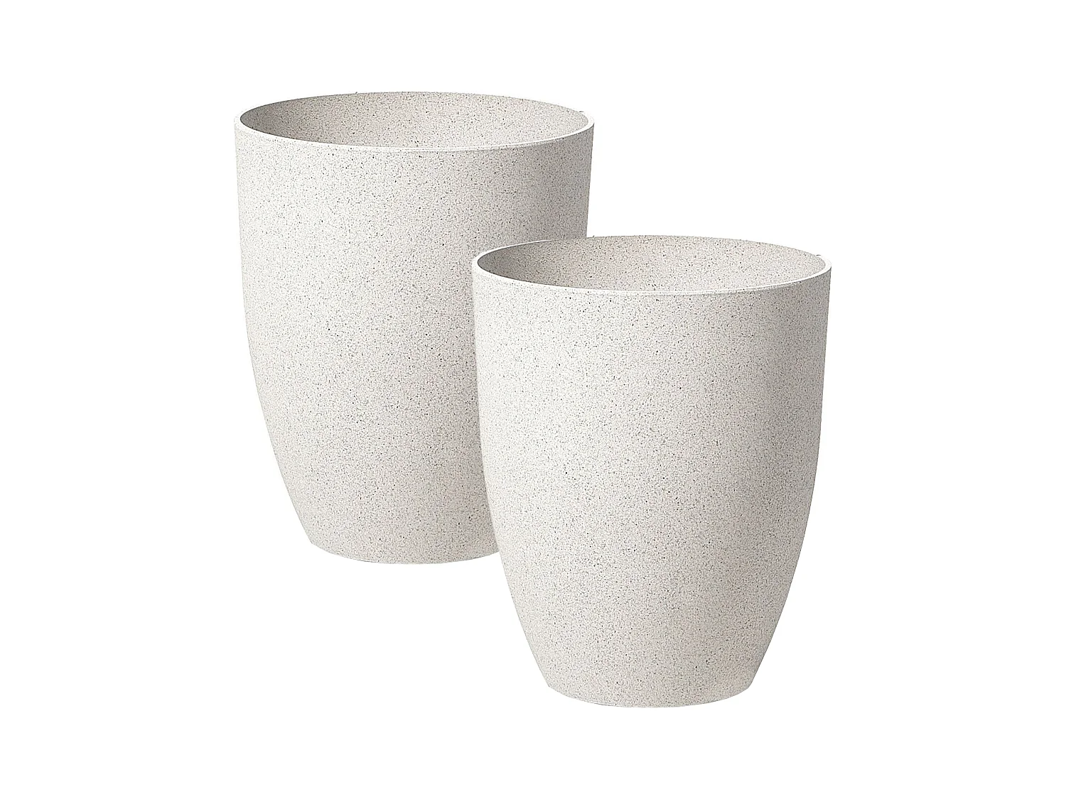 Lot de 2 pots de fleurs CROTON 43 cm Blanc cassé