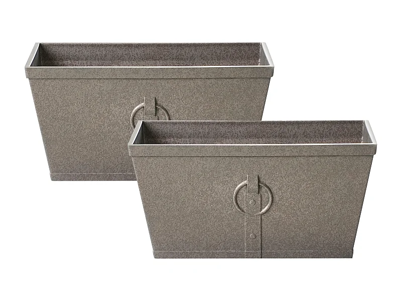 Lot de 2 pots de fleurs PORIA 60 cm Gris