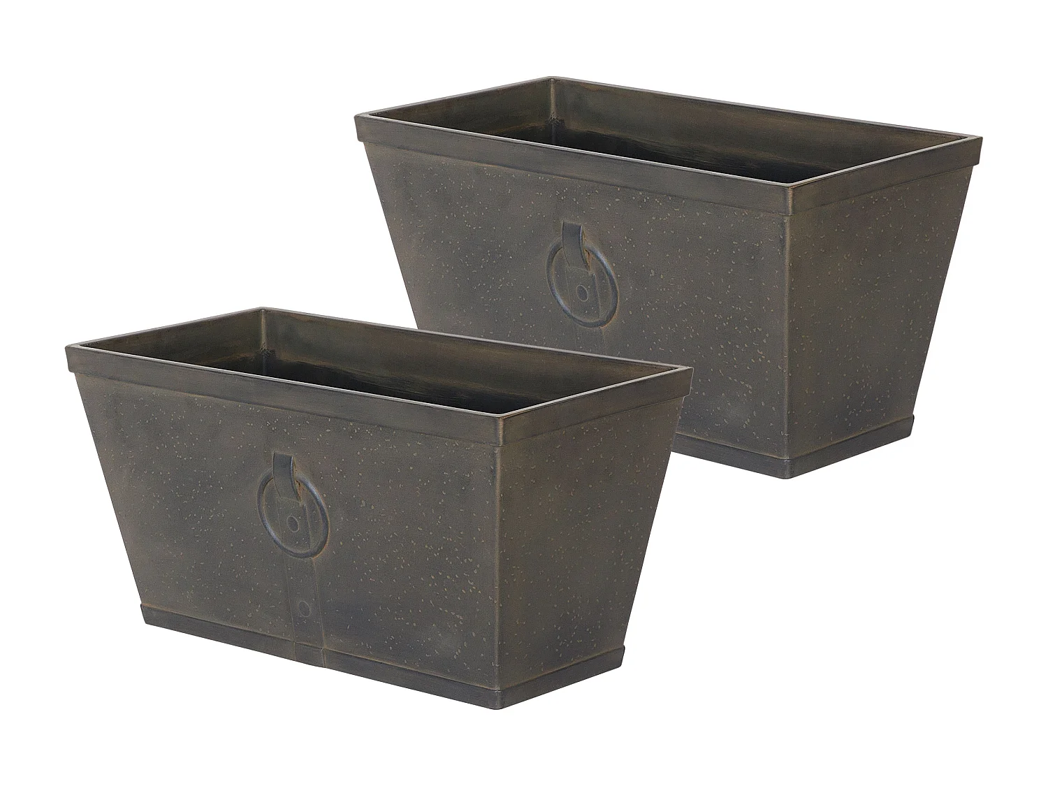 Set van 2 bloempotten PORIA Steen 60 cm Bruin