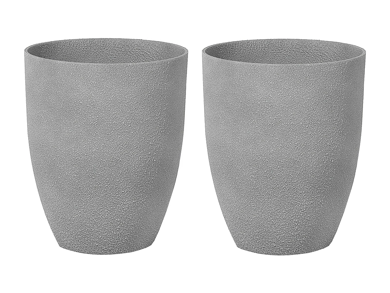Conjunto de 2 macetas CROTON Piedra 35 cm Gris
