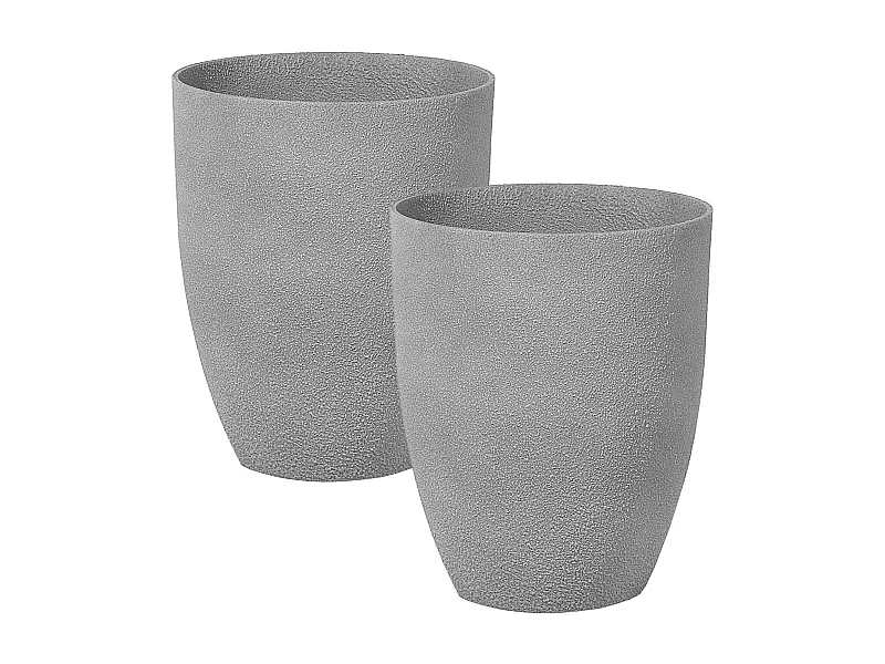 Conjunto de 2 vasos para plantas CROTON Pedra 35 cm Cinzento