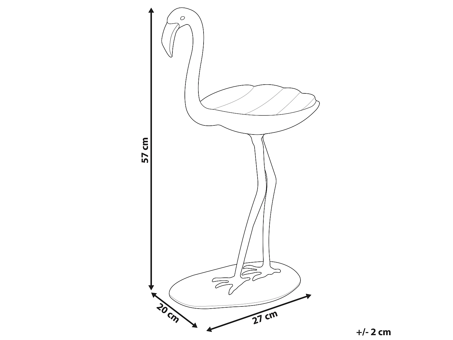 Acessório decorativo Flamingo SANEN Metal Dourado