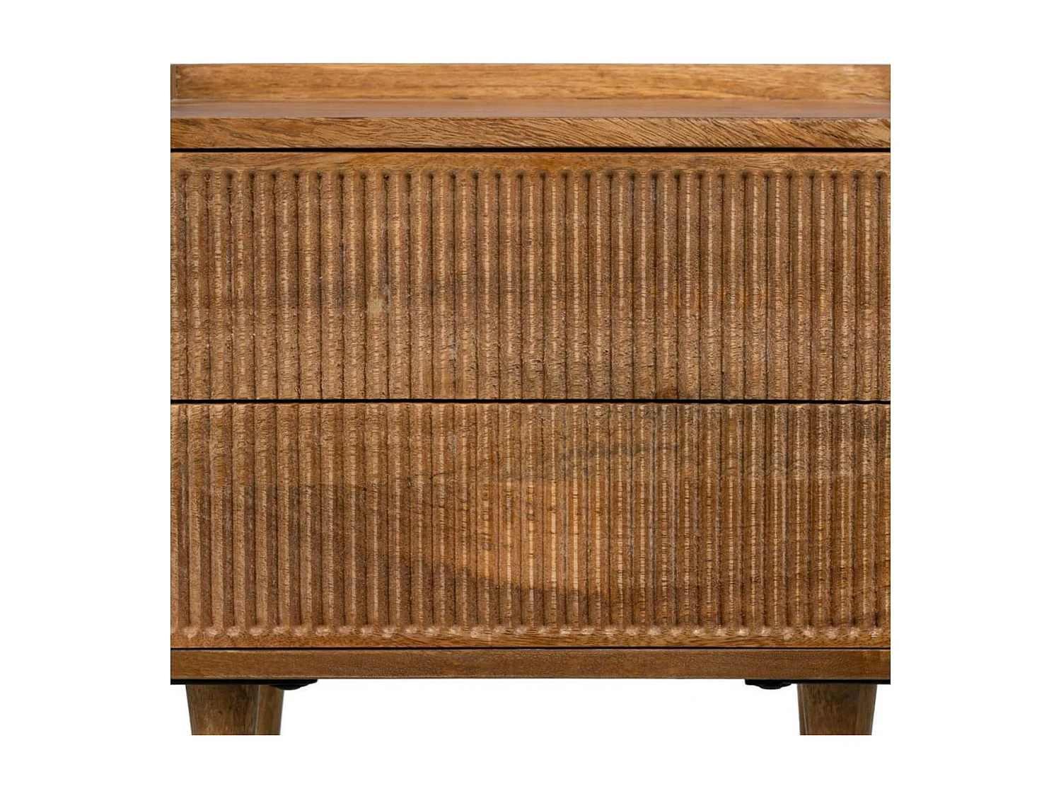 TWIDO - Chevet Bas 2 Tiroirs en Manguier Texturé
