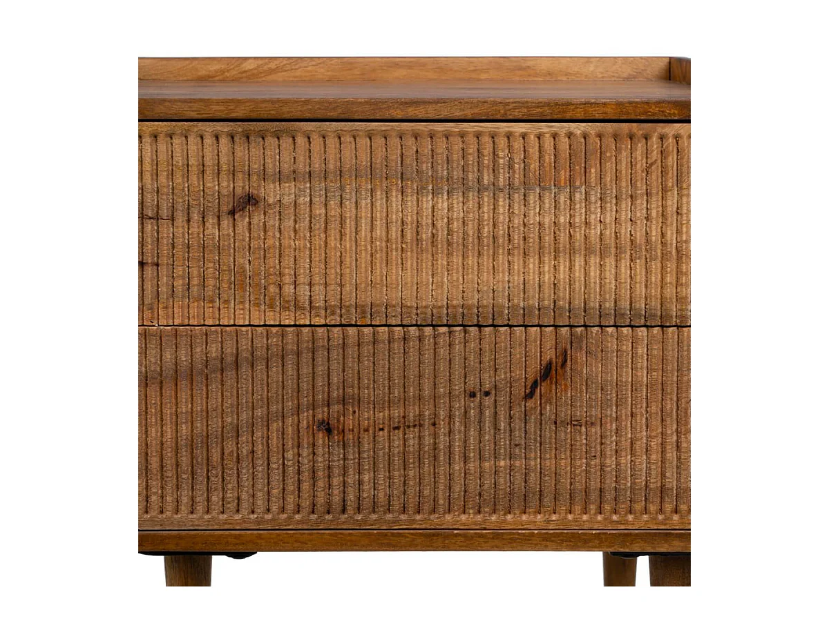 TWIDO - Chevet 2 Tiroirs en Manguier Texturé