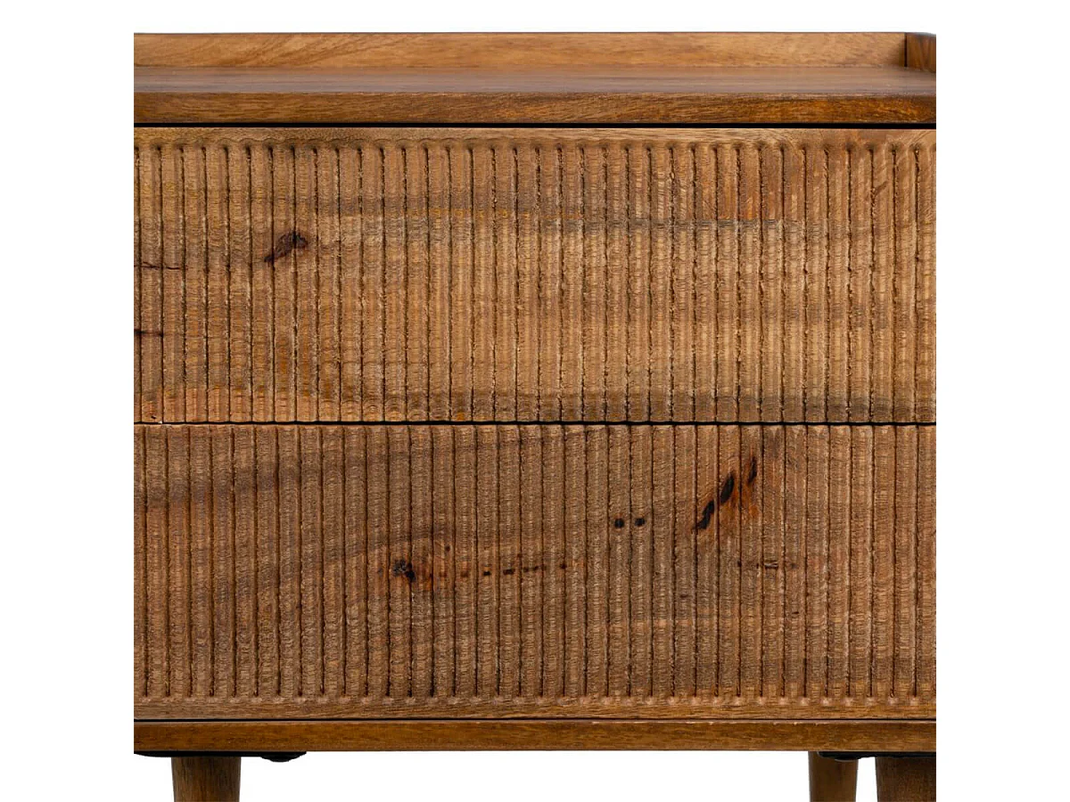 TWIDO - Chevet 2 Tiroirs en Manguier Texturé