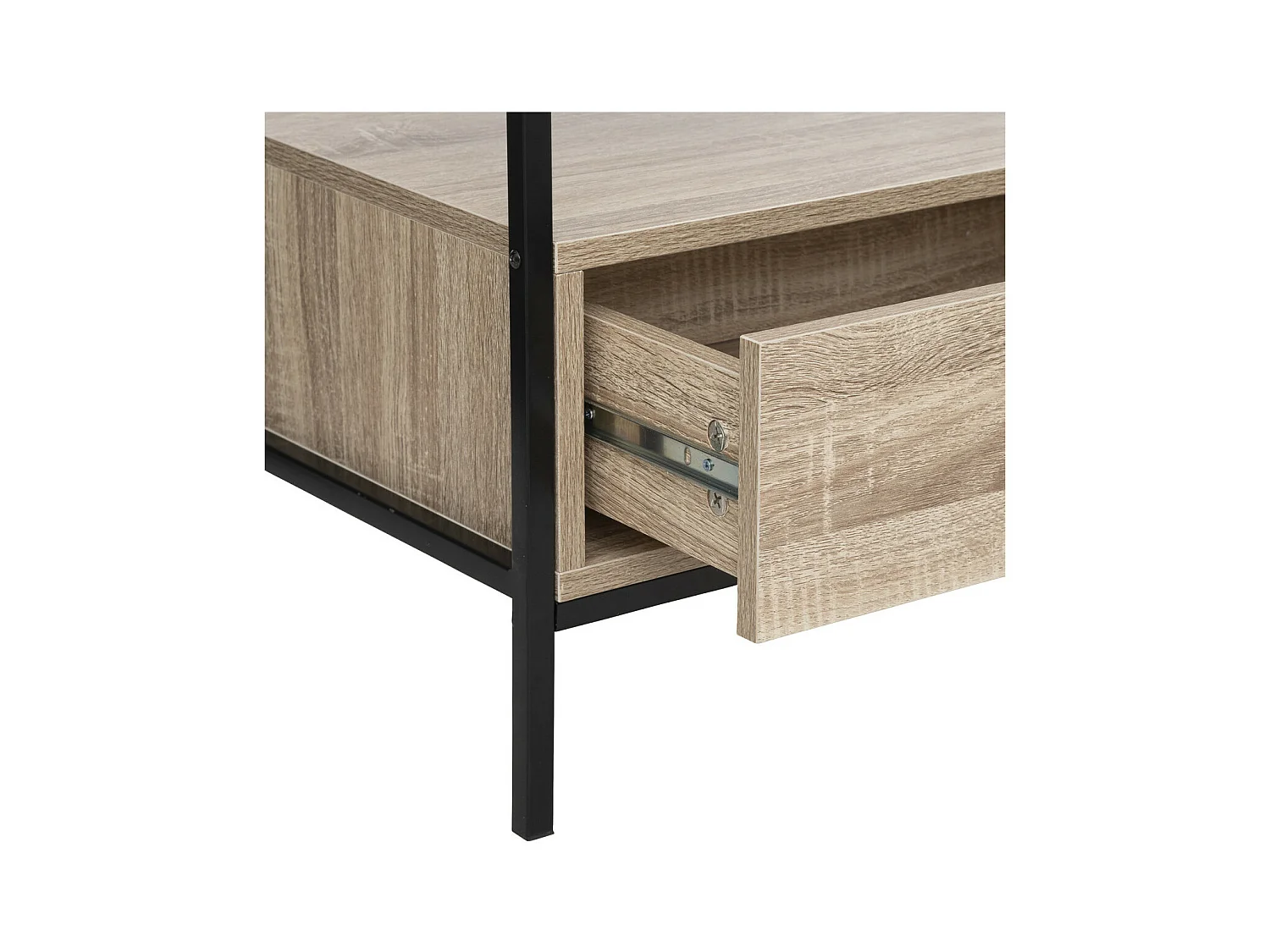 Meuble TV 2 Tiroirs Design "Aliaj" 100cm Beige