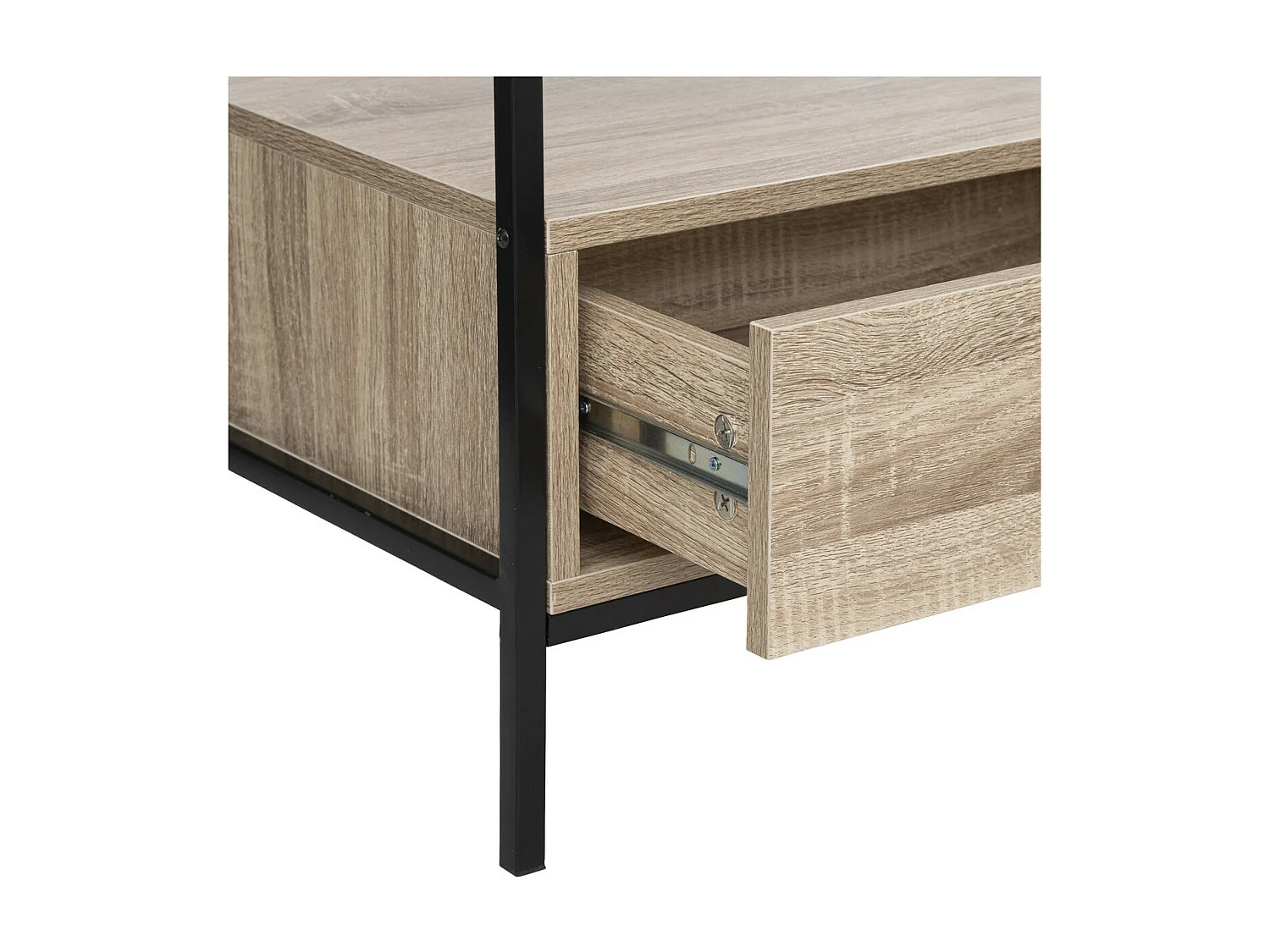 Meuble TV 2 Tiroirs Design "Aliaj" 100cm Beige