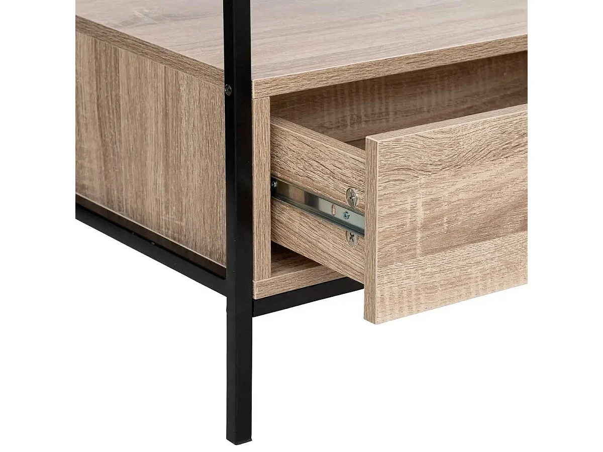 Meuble TV 2 Tiroirs Design "Aliaj" 100cm Beige