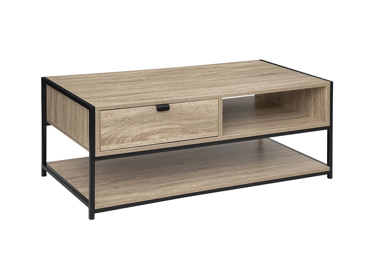 Mesa de centro Aliaj madera/metal roble 50x100x40 cm