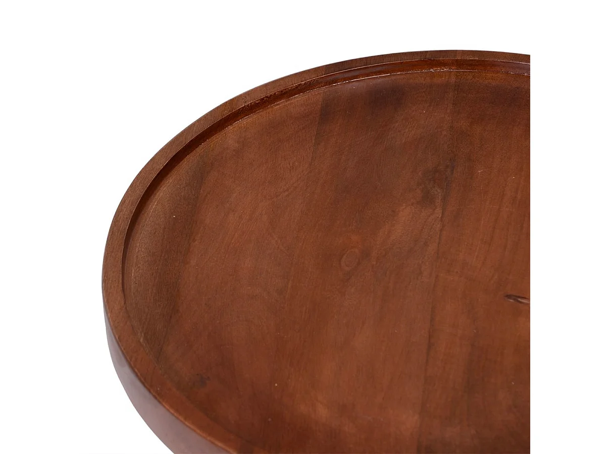 VASIO - Table d'Appoint en Manguier Massif Vernis