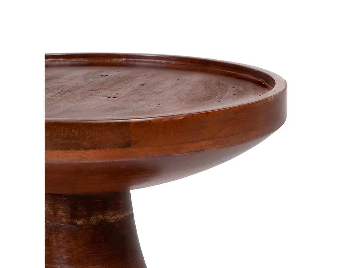 VASIO - Table d'Appoint en Manguier Massif Vernis