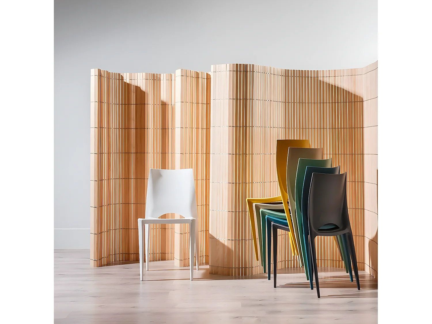 ROFA - Lot de 4 Chaises Empilables Polypropylène Vert