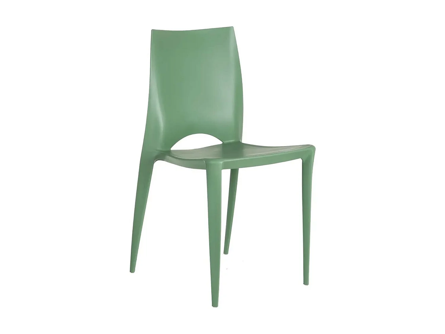 ROFA - Lot de 4 Chaises Empilables Polypropylène Vert