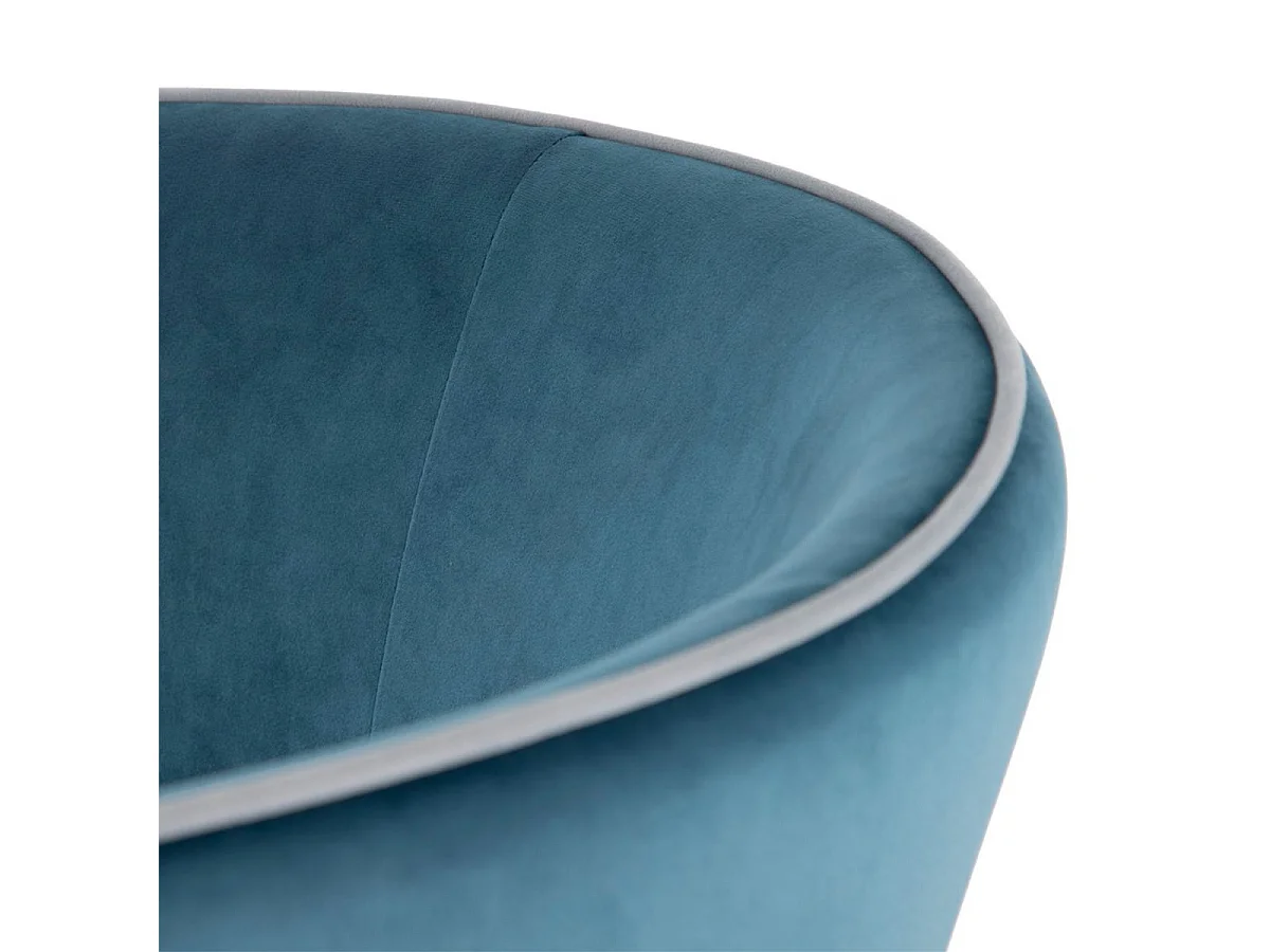 LOAXA - Lot de 2 Fauteuils Velours Bleu Pieds Noir et Or