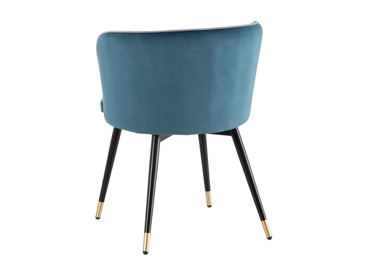 LOAXA - Lot de 2 Fauteuils Velours Bleu Pieds Noir et Or