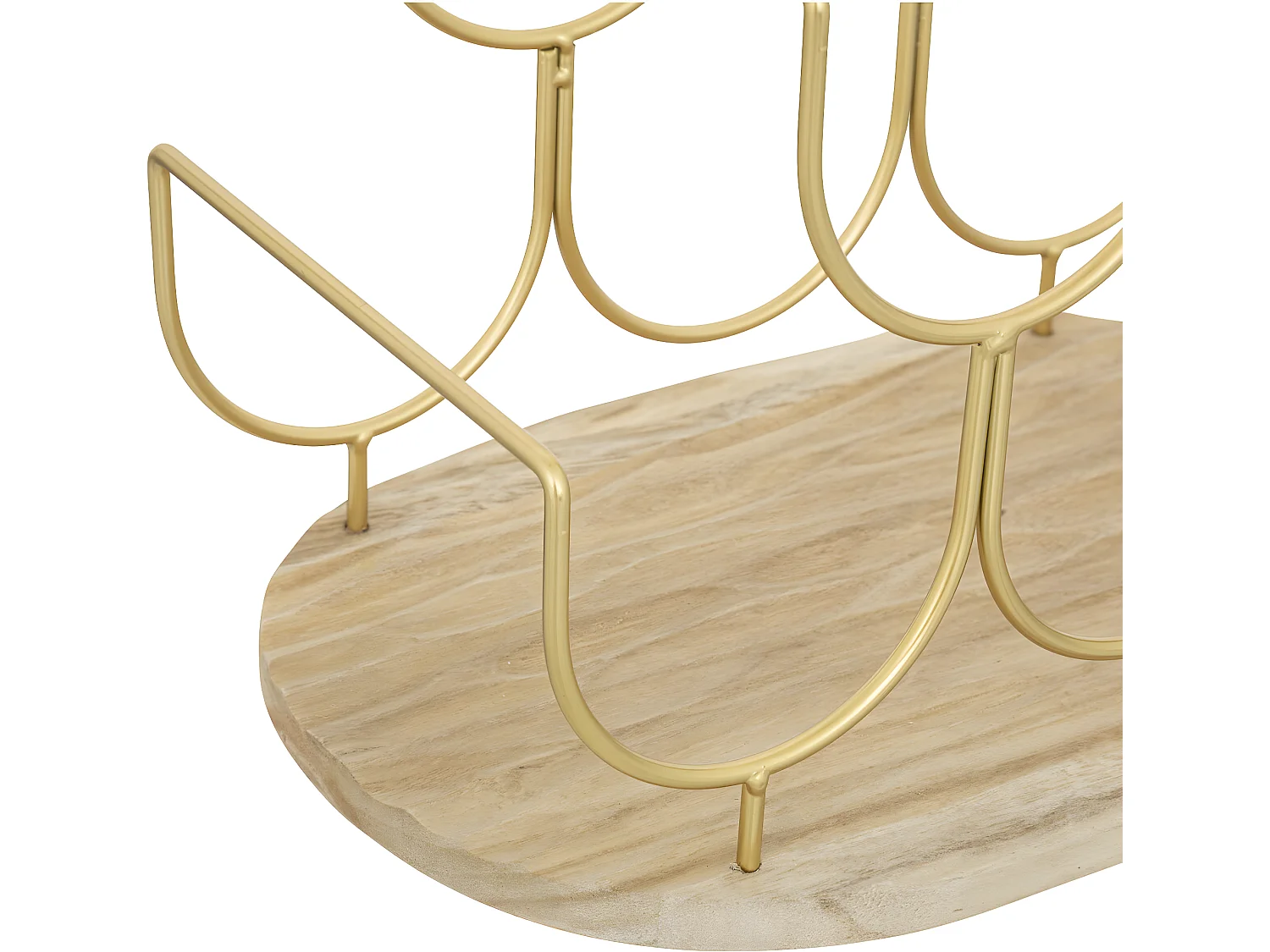 Range Bouteilles en métal doré et bois capacité 6 Bouteilles