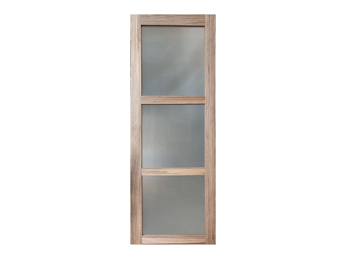 Porte Coulissante Bois Frake Vitree H204 X L83 Gd Menuiseries