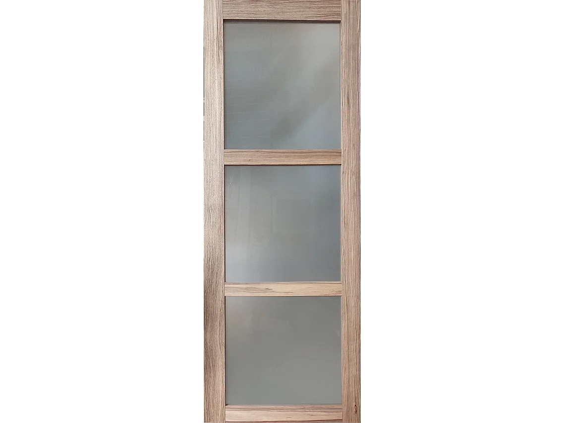 Porte Coulissante Bois Frake Vitree H204 X L83 Gd Menuiseries