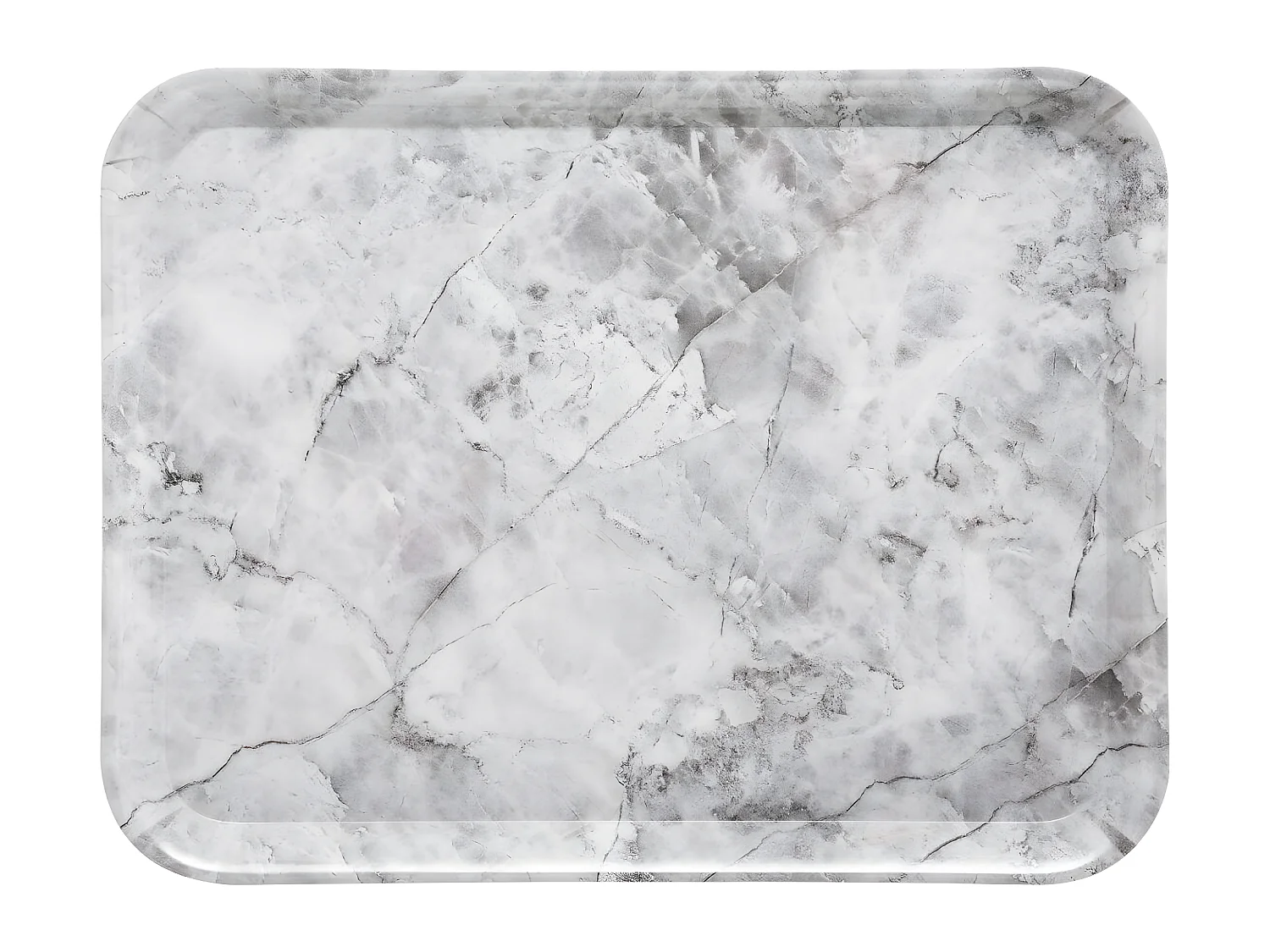 Plateau de service en mélamine aspect Marbre Blanc 43 x 33 cm