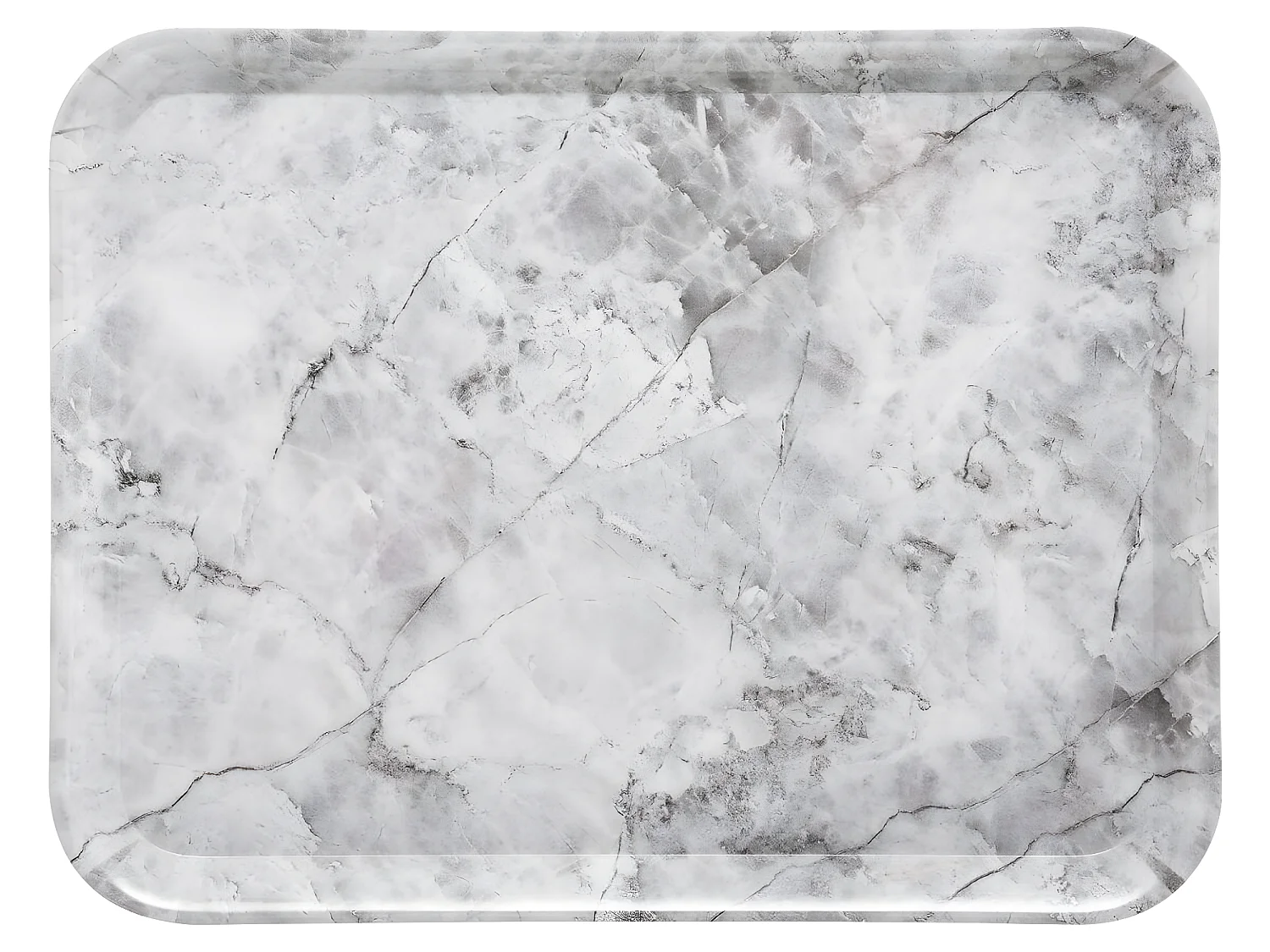 Plateau de service en mélamine aspect Marbre Blanc 43 x 33 cm